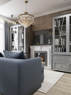 Фото № 1: Дизайн-проект трехкомнатной квартиры 59.83  м² Стиль Американская классика для ЖК Московский