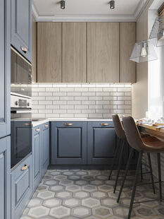 Фото № 5: Дизайн-проект трехкомнатной квартиры 59.83  м² Стиль Американская классика для ЖК Московский