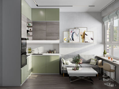 Фото № 1: Дизайн-проект двухкомнатной квартиры 76.66  м² Современный стиль для ЖК Тополя