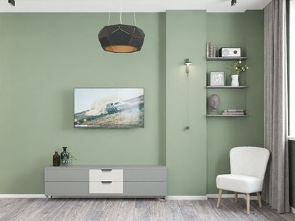 Фото № 2: Дизайн-проект трехкомнатной квартиры 74.8  м² Современный стиль для ЖК Серебряные росы