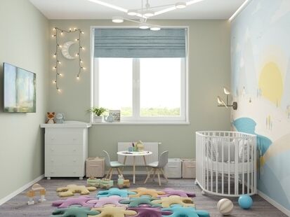 Фото № 4: Дизайн-проект трехкомнатной квартиры 74.8  м² Современный стиль для ЖК Серебряные росы