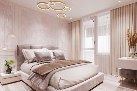 Фото № 6: Дизайн-проект четырехкомнатной квартиры 97.8  м² Современный стиль для ЖК Охта Хаус