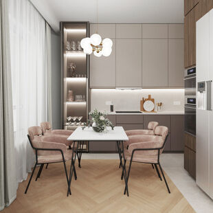 Фото № 5: Дизайн-проект трехкомнатной квартиры 72.5  м² стиль Модернизм для ЖК Академика Павлова