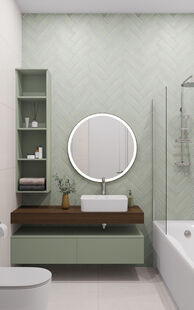 Фото № 6: Дизайн-проект трехкомнатной квартиры 72.5  м² стиль Модернизм для ЖК Академика Павлова