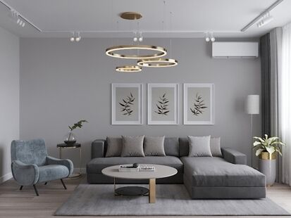 Фото № 1: Дизайн-проект двухкомнатной квартиры 66.95  м² Современный стиль для ЖК Московский