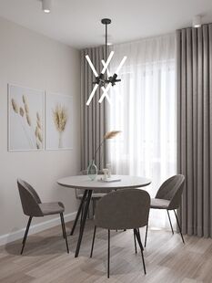 Фото № 6: Дизайн-проект двухкомнатной квартиры 66.95  м² Современный стиль для ЖК Московский