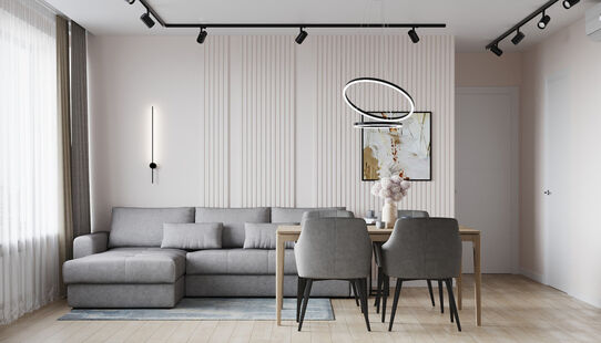 Фото № 3: Дизайн-проект трехкомнатной квартиры 56.8  м² стиль Модернизм для ЖК Discovery