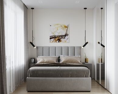 Фото № 6: Дизайн-проект трехкомнатной квартиры 56.8  м² стиль Модернизм для ЖК Discovery