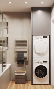 Фото № 4: Дизайн-проект трехкомнатной квартиры 56.8  м² стиль Модернизм для ЖК Discovery