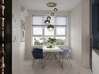 Фото № 1: Дизайн-проект четырехкомнатной квартиры 86.58  м² Современный стиль для ЖК Тополя