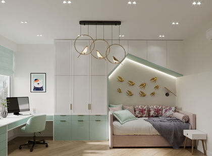 Фото № 6: Дизайн-проект четырехкомнатной квартиры 86.58  м² Современный стиль для ЖК Тополя