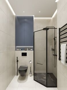 Фото № 3: Дизайн-проект четырехкомнатной квартиры 86.58  м² Современный стиль для ЖК Тополя