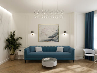 Фото № 2: Дизайн-проект четырехкомнатной квартиры 86.58  м² Современный стиль для ЖК Тополя