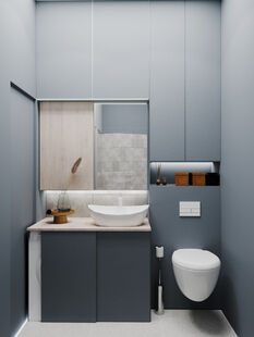 Фото № 4: Дизайн-проект двухкомнатной квартиры 35.5  м² Современный стиль для ЖК Огни