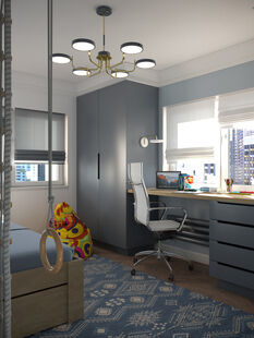 Фото № 4: Дизайн-проект трехкомнатной квартиры 69.9  м² Современный стиль для ЖК Шуваловский