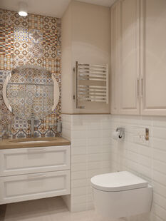 Фото № 6: Дизайн-проект трехкомнатной квартиры 69.9  м² Современный стиль для ЖК Шуваловский