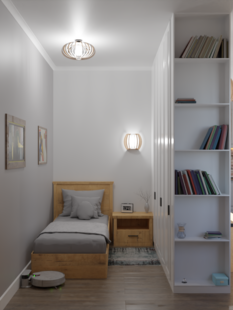 Фото № 2: Дизайн-проект однокомнатной квартиры 38.28  м² Стиль Лофт для ЖК в г. Новосибирск