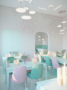 Фото № 2: Дизайн-проект коммерческого помещения 118.55  м² Стиль Прованс для ивент-пространства в пос. сосенское