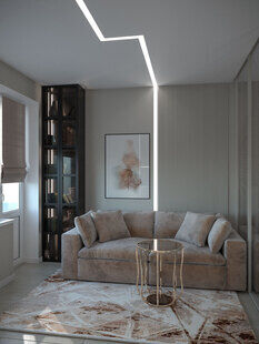 Фото № 6: Дизайн-проект однокомнатной квартиры 31.2  м² стиль Модернизм для ЖК Московский