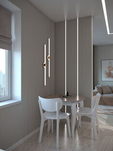 Фото № 4: Дизайн-проект однокомнатной квартиры 31.2  м² стиль Модернизм для ЖК Московский