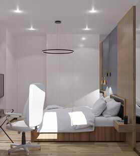 Фото № 2: Дизайн-проект однокомнатной квартиры 31.2  м² Современный стиль для ЖК Большое Путилково