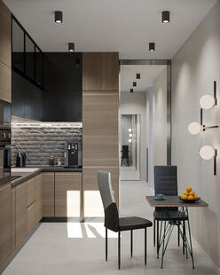 Фото № 5: Дизайн-проект двухкомнатной квартиры 62.2  м² стиль Модернизм для ЖК в г. Мытищи