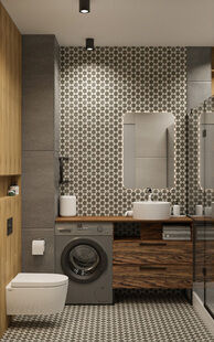 Фото № 3: Дизайн-проект двухкомнатной квартиры 62.2  м² стиль Модернизм для ЖК в г. Мытищи