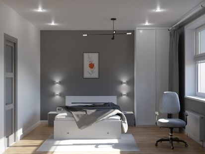 Фото № 4: Дизайн-проект двухкомнатной квартиры 43.43  м² Скандинавский стиль для ЖК Ты и Я