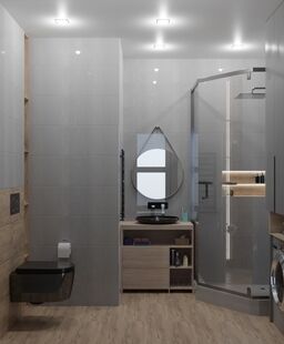 Фото № 3: Дизайн-проект двухкомнатной квартиры 43.43  м² Скандинавский стиль для ЖК Ты и Я