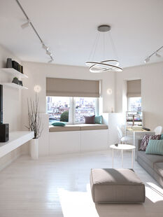 Фото № 2: Дизайн-проект трехкомнатной квартиры 75.4  м² стиль Модернизм для ЖК Московский