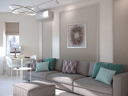 Фото № 5: Дизайн-проект трехкомнатной квартиры 75.4  м² стиль Модернизм для ЖК Московский