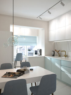 Фото № 4: Дизайн-проект трехкомнатной квартиры 75.4  м² стиль Модернизм для ЖК Московский