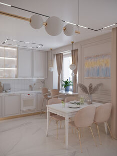 Фото № 3: Дизайн-проект трехкомнатной квартиры 72.8  м² Стиль Контемпорари для ЖК Московский