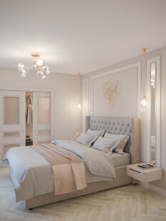 Фото № 4: Дизайн-проект трехкомнатной квартиры 72.8  м² Стиль Контемпорари для ЖК Московский