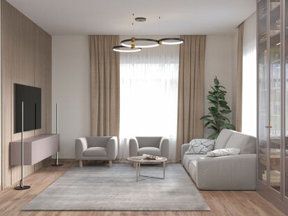 Фото № 1: Дизайн-проект таунхауса 98.1  м² Современный стиль для этажа в таунхаусе