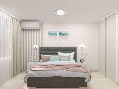 Фото № 3: Дизайн-проект трехкомнатной квартиры 61.04  м² Стиль Контемпорари для ЖК Московский