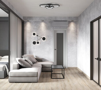 Фото № 3: Дизайн-проект однокомнатной квартиры 46.4  м² Стиль Лофт для ЖК Авиатор