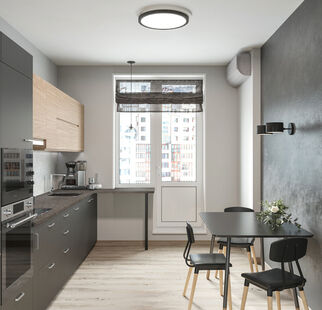 Фото № 4: Дизайн-проект однокомнатной квартиры 46.4  м² Стиль Лофт для ЖК Авиатор