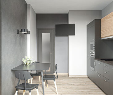 Фото № 6: Дизайн-проект однокомнатной квартиры 46.4  м² Стиль Лофт для ЖК Авиатор