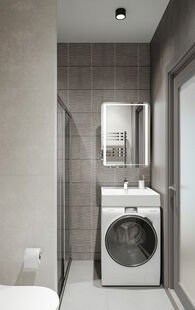 Фото № 5: Дизайн-проект однокомнатной квартиры 46.4  м² Стиль Лофт для ЖК Авиатор