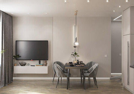 Фото № 6: Дизайн-проект четырехкомнатной квартиры 79.8  м² стиль Модернизм для ЖК Лучи