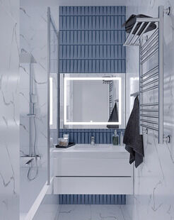 Фото № 3: Дизайн-проект четырехкомнатной квартиры 79.8  м² стиль Модернизм для ЖК Лучи