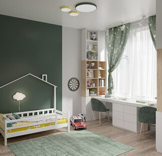 Фото № 2: Дизайн-проект четырехкомнатной квартиры 88.7  м² Современный стиль для ЖК Скандинавия Юг