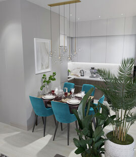 Фото № 5: Дизайн-проект четырехкомнатной квартиры 88.7  м² Современный стиль для ЖК Скандинавия Юг