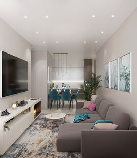 Фото № 6: Дизайн-проект четырехкомнатной квартиры 88.7  м² Современный стиль для ЖК Скандинавия Юг