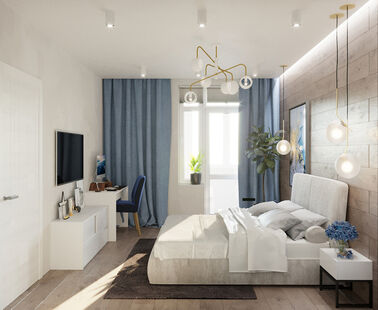 Фото № 6: Дизайн-проект трехкомнатной квартиры 60.5  м² Скандинавский стиль для ЖК Скандинавский