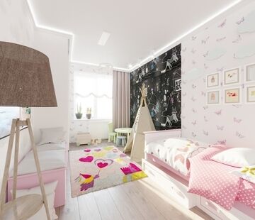 Фото № 3: Дизайн-проект трехкомнатной квартиры 60.5  м² Скандинавский стиль для ЖК Скандинавский