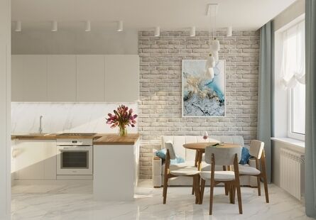 Фото № 1: Дизайн-проект трехкомнатной квартиры 60.5  м² Скандинавский стиль для ЖК Скандинавский