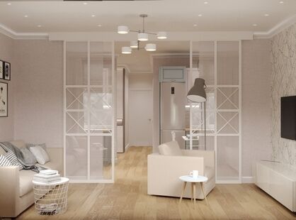 Фото № 3: Дизайн-проект двухкомнатной квартиры 50.77  м² Скандинавский стиль для ЖК Веллтон Парк