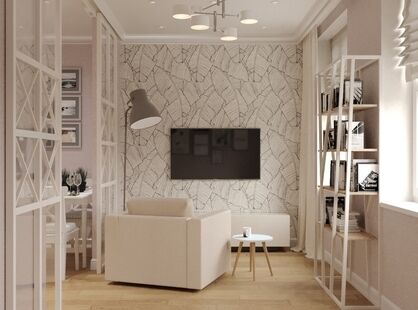 Фото № 5: Дизайн-проект двухкомнатной квартиры 50.77  м² Скандинавский стиль для ЖК Веллтон Парк